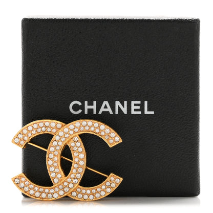 Chanel Crystal CC Brooch Gold 4 of 4