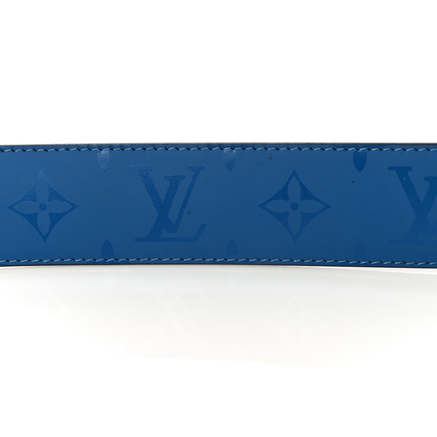 Calfskin Monogram 40mm LV Initiales Reversible Belt 95 38 Blue