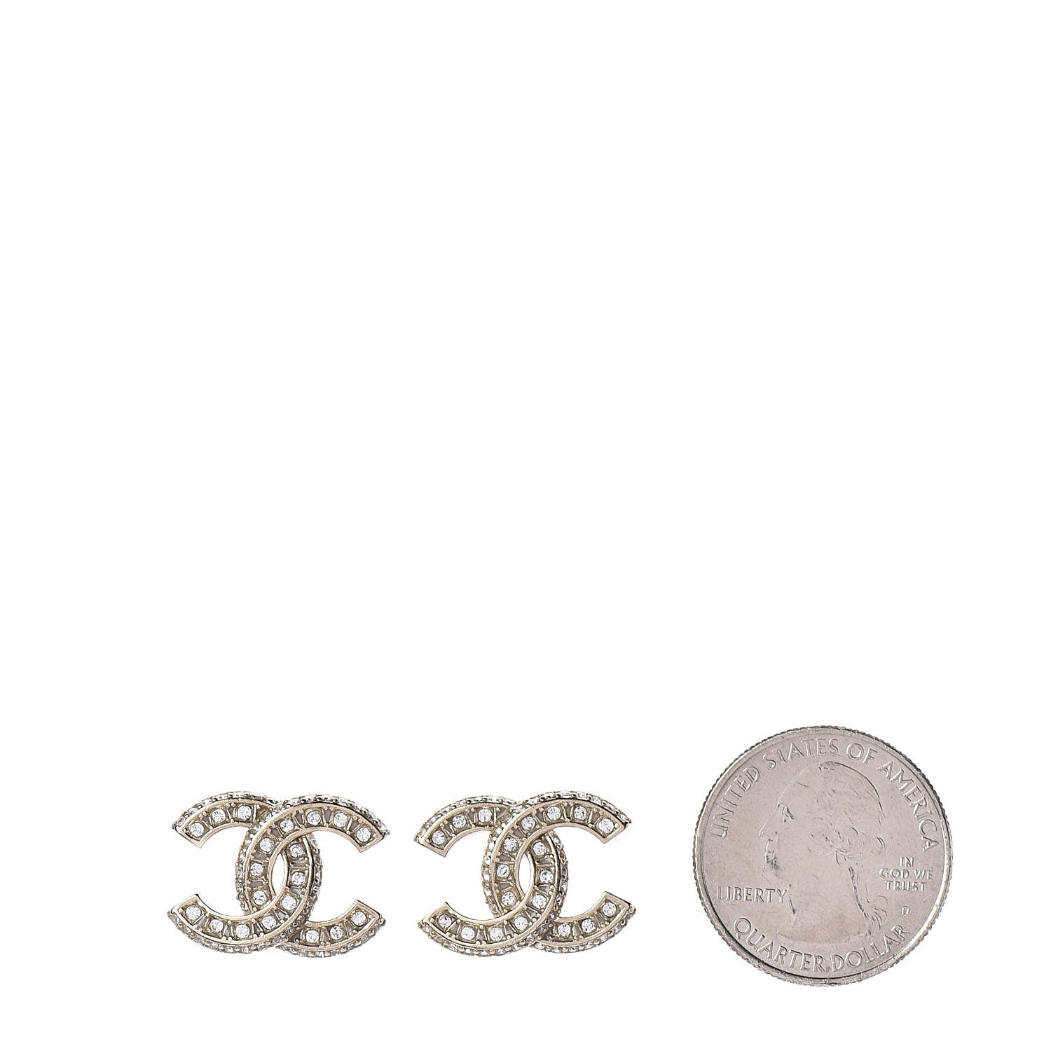Chanel Crystal CC Earrings Gold 2 of 5