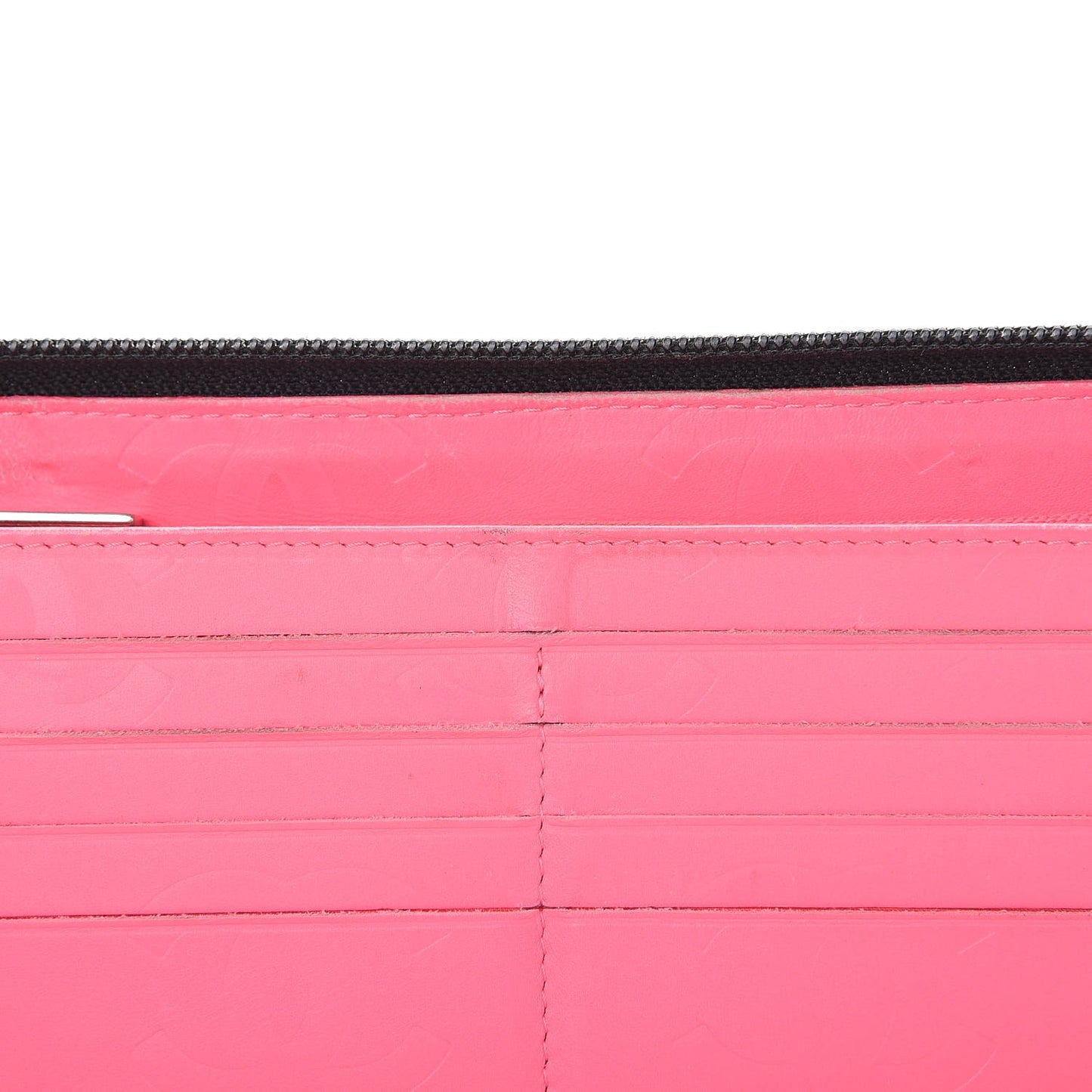 Cambon Zip Around Organizer Wallet Black White