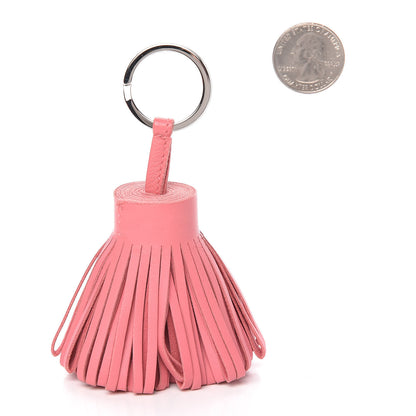 Hermes Lambskin Carmen Tassel Key Holder Rose Azalee 2 of 5