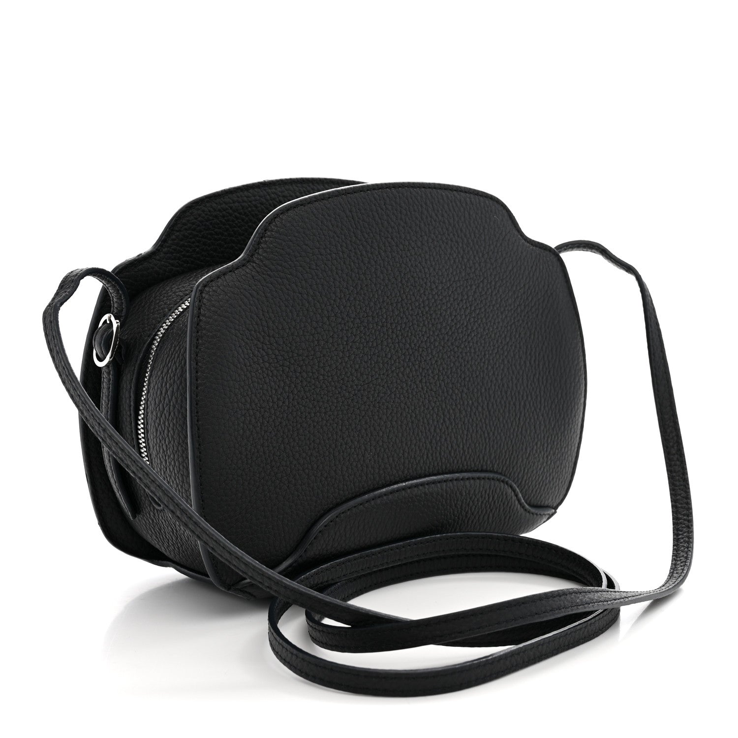 Loro Piana Grained Calfskin Sesia Crossbody Black 3 of 10