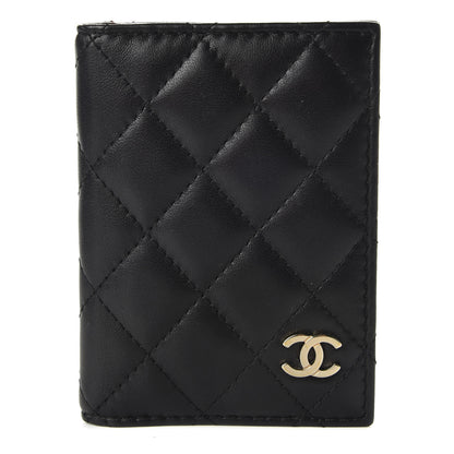Chanel Lambskin Quilted Card Holder Wallet Black 1 of 8