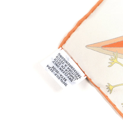 Hermes Silk Flagship Scarf 90 Creme Orange Vert 3 of 3