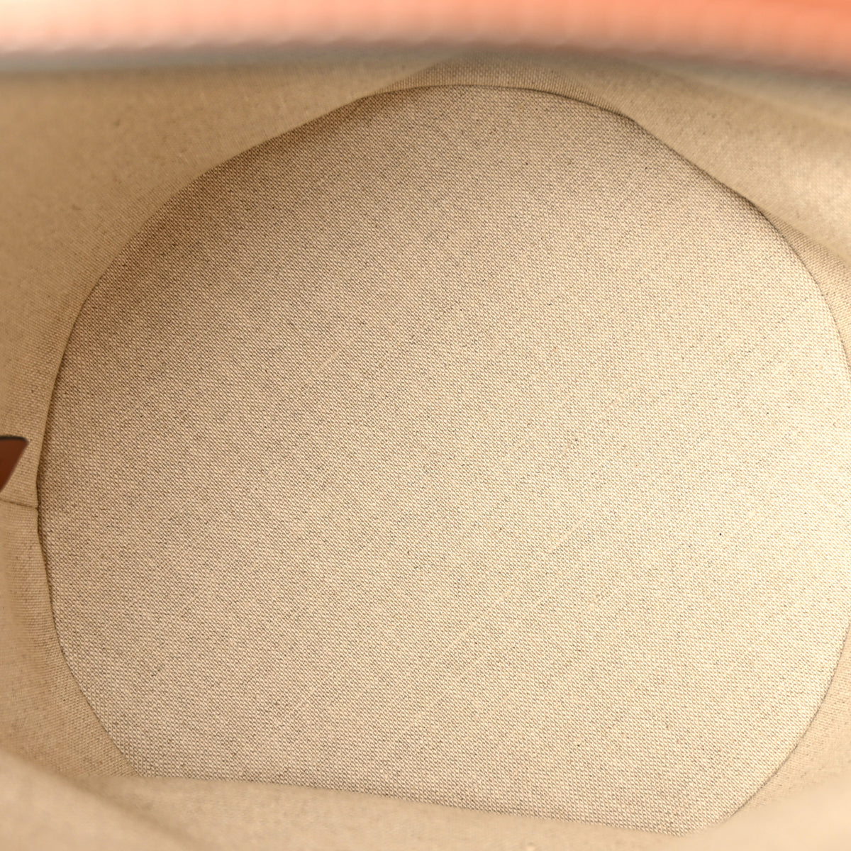 Canvas Smooth Calfskin Logo Bucket 16 Bag Khaki Beige Tan