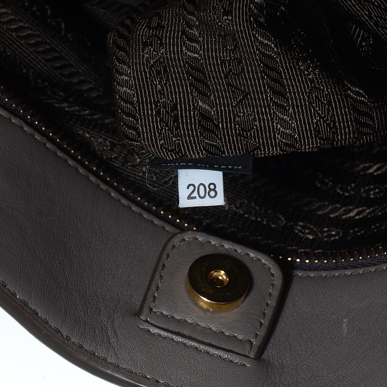 Prada Soft Calf Zipper Detail Tote Bambu 10 of 11