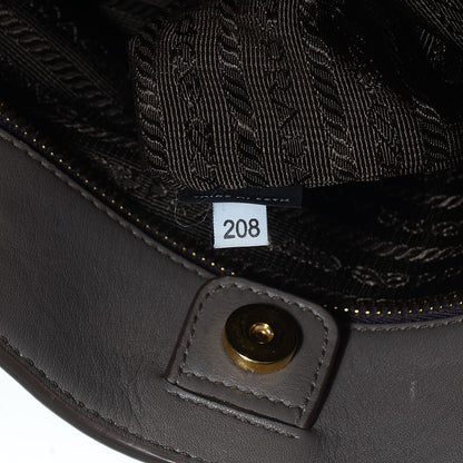 Prada Soft Calf Zipper Detail Tote Bambu 10 of 11