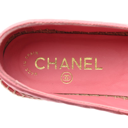 Chanel Lambskin Quilted CC Chain Espadrilles 39 Pink Red 6 of 9