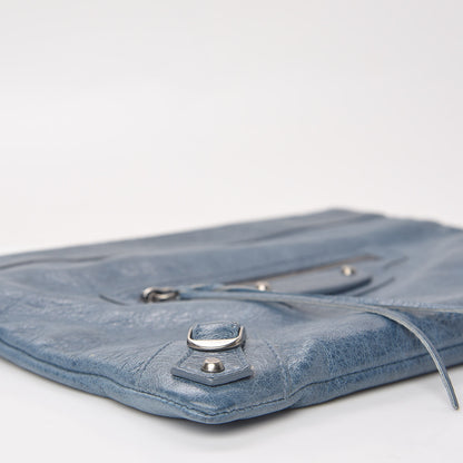 Balenciaga Agneau Classic Hardware Zip Clutch Bleu Jean 8 of 12