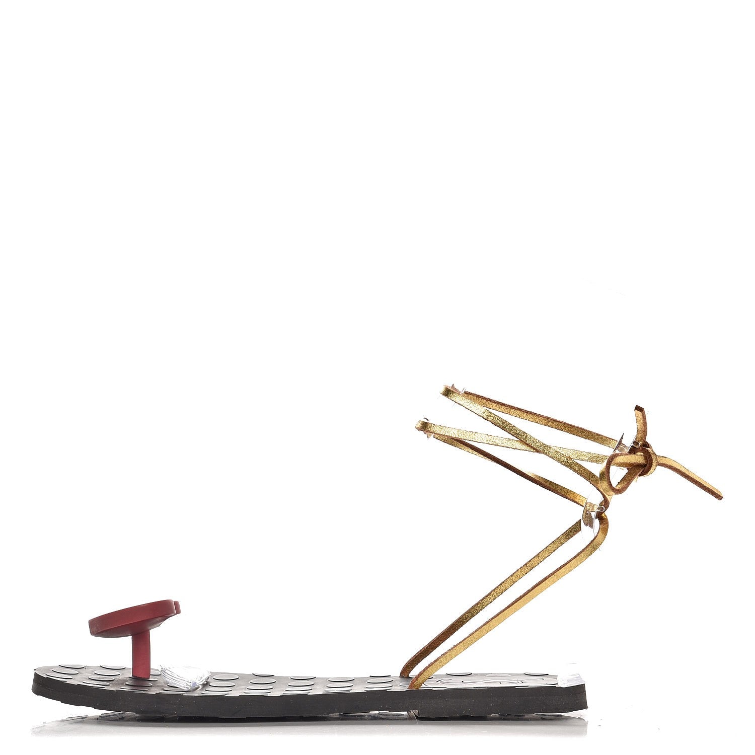 Saint Laurent Rubber Biarritz Heart Sandals 38 Pink Gold 1 of 8