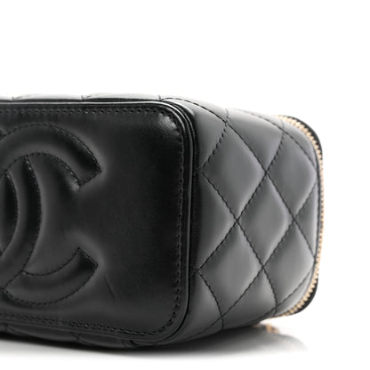 Chanel Shiny Calfskin Quilted Small Top Handle Vanity Case With Chain Black 10 of 11