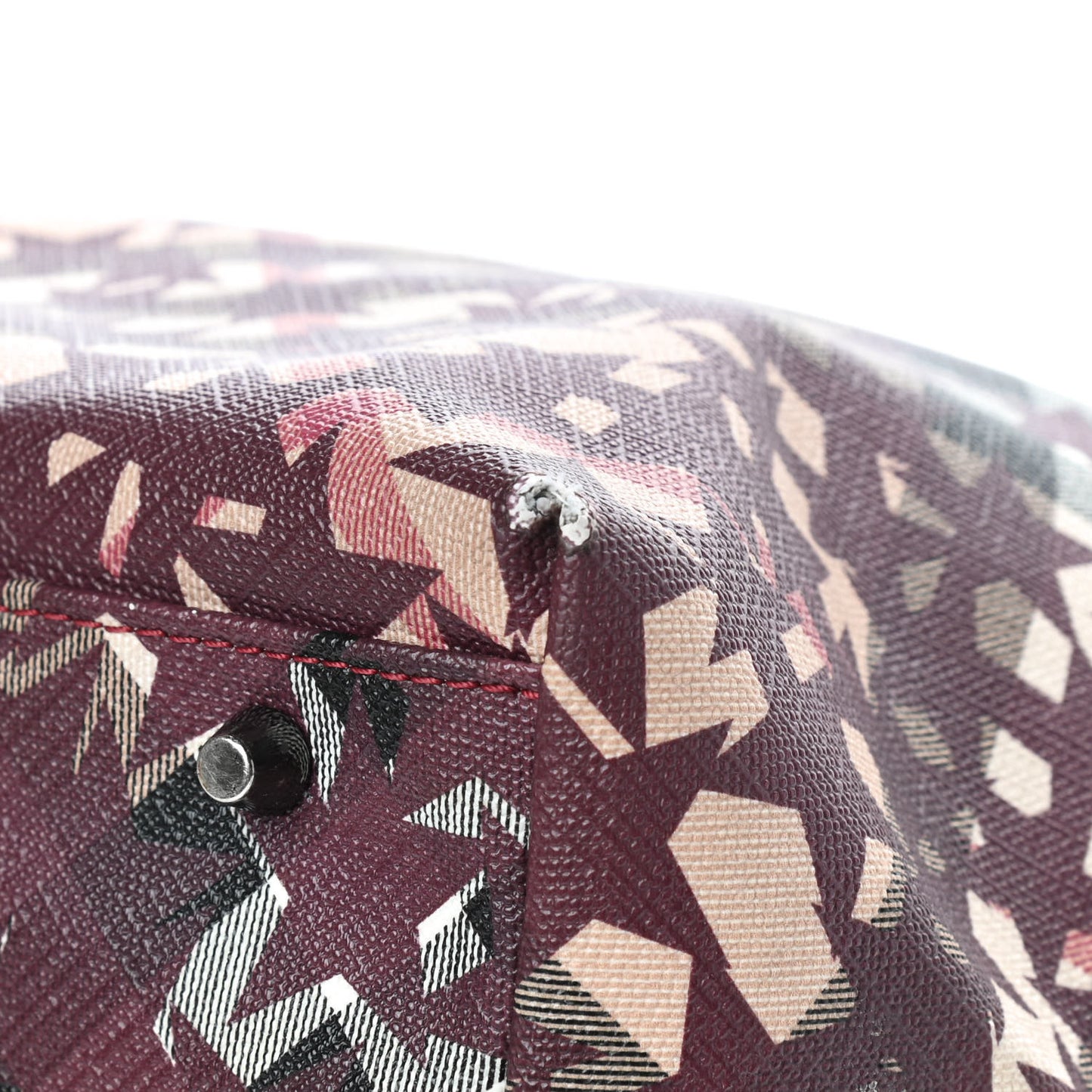 Patent Supernova Check Stars Large Nickie Landscape Tote Berry Red