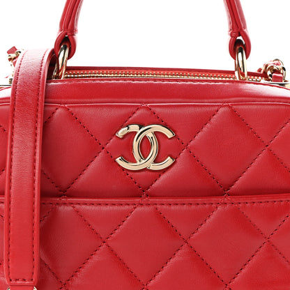 Chanel Lambskin Quilted Small Trendy CC Bowling Bag Red 9 of 11