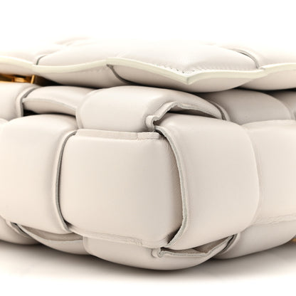 Bottega Veneta Lambskin Maxi Intreccio Padded Chain Cassette Crossbody Bag White 8 of 11
