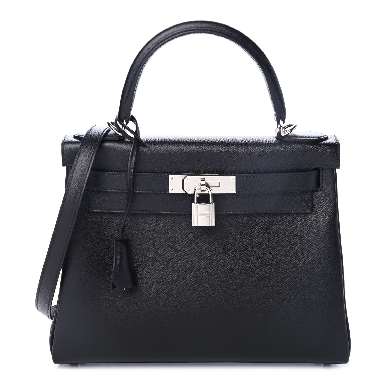 Hermes Madame Calfskin Kelly Retourne 28 Black 1 of 10