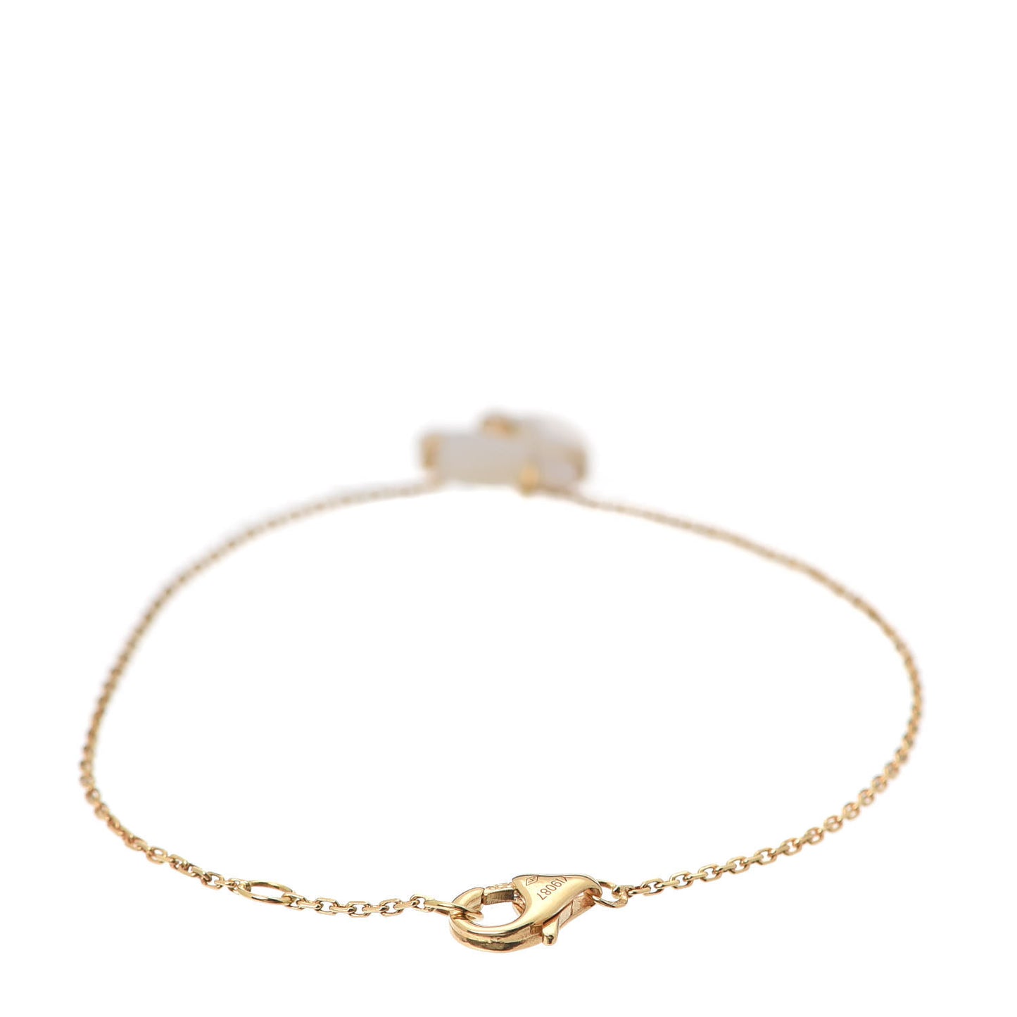 18K Yellow Gold Diamond White Mother of Pearl Caresse D'Orchidees Par Cartier Bracelet