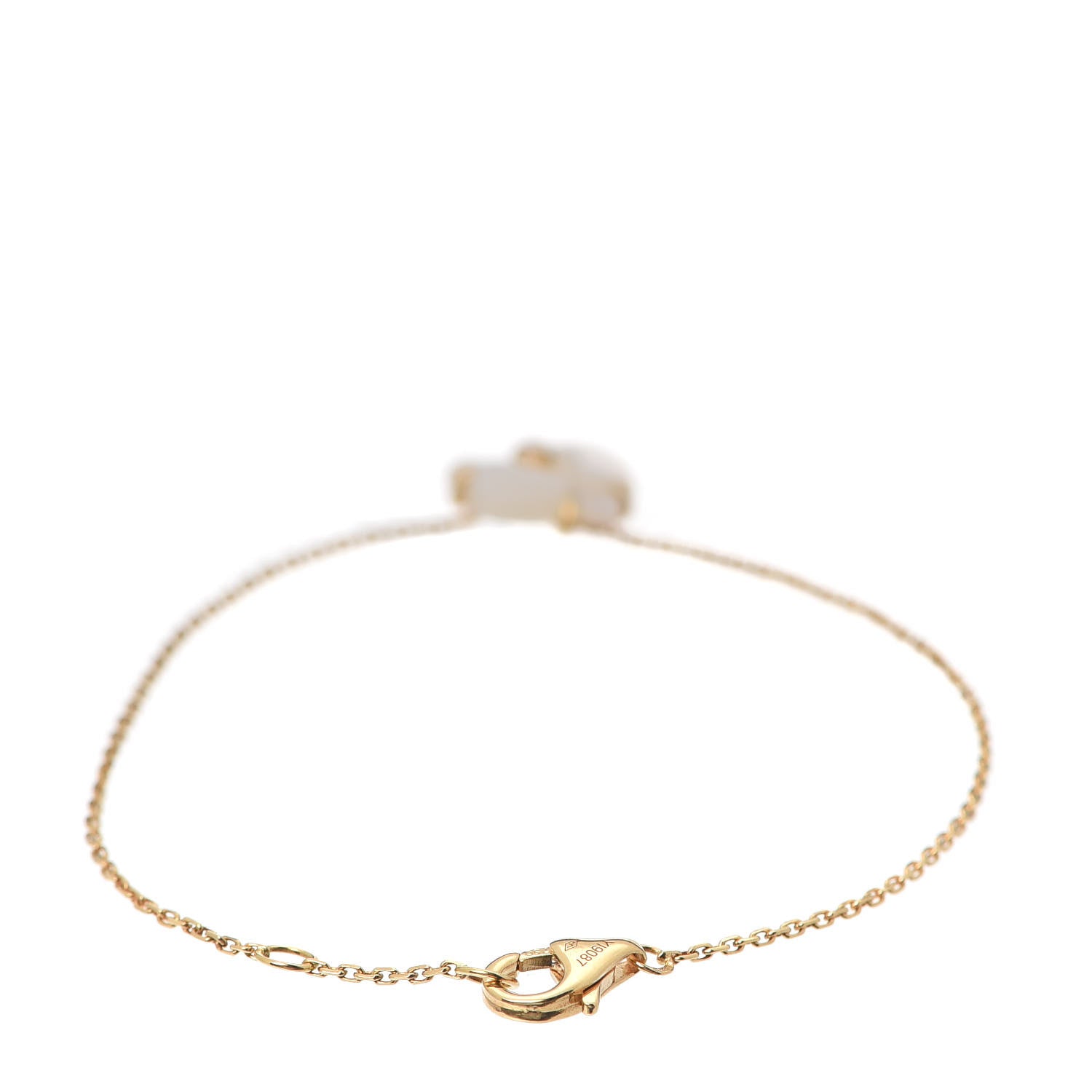 Cartier 18K Yellow Gold Diamond White Mother of Pearl Caresse D'Orchidees Par Cartier Bracelet 3 of 7