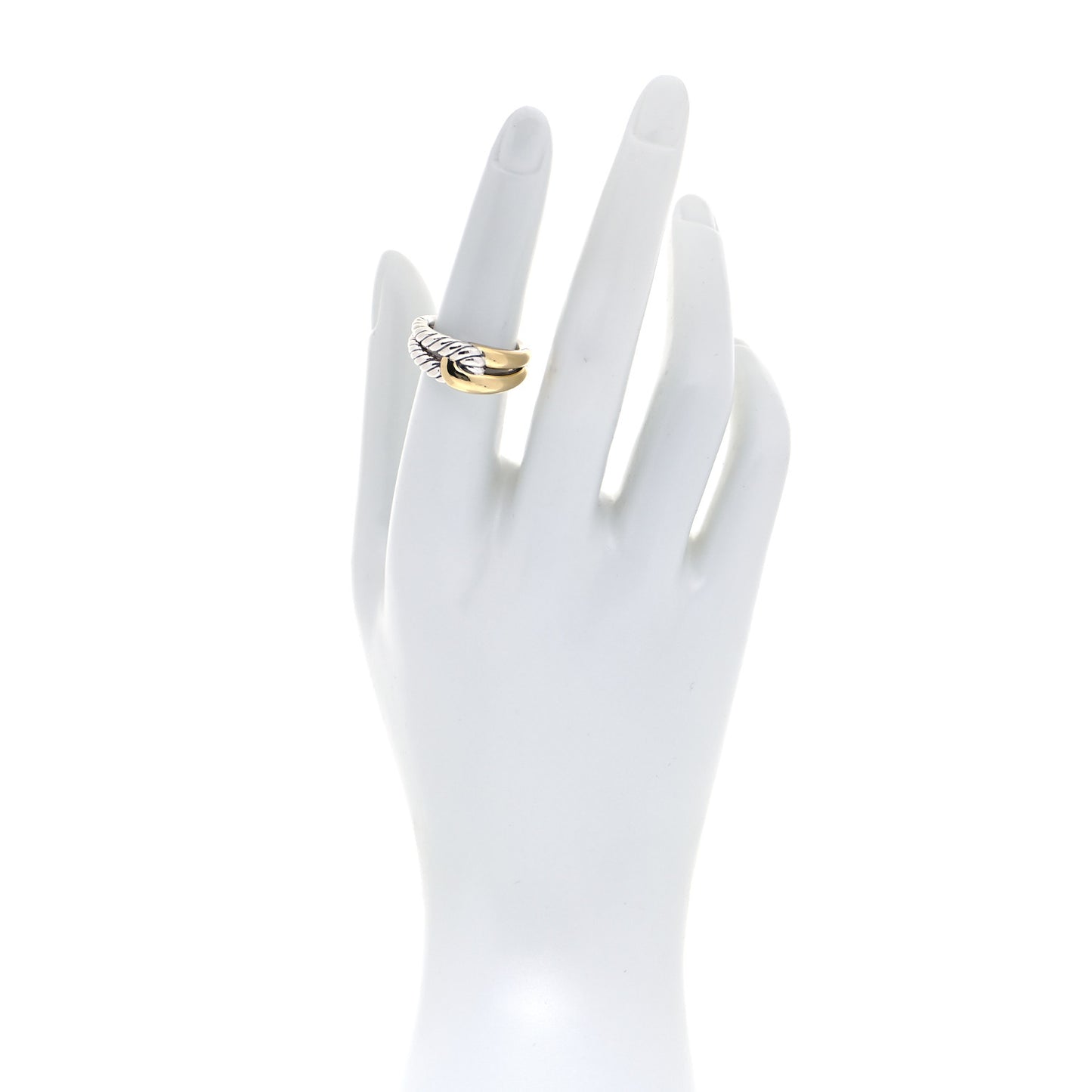 Sterling Silver 18K Yellow Gold Single Loop Labyrinth Ring 52 6