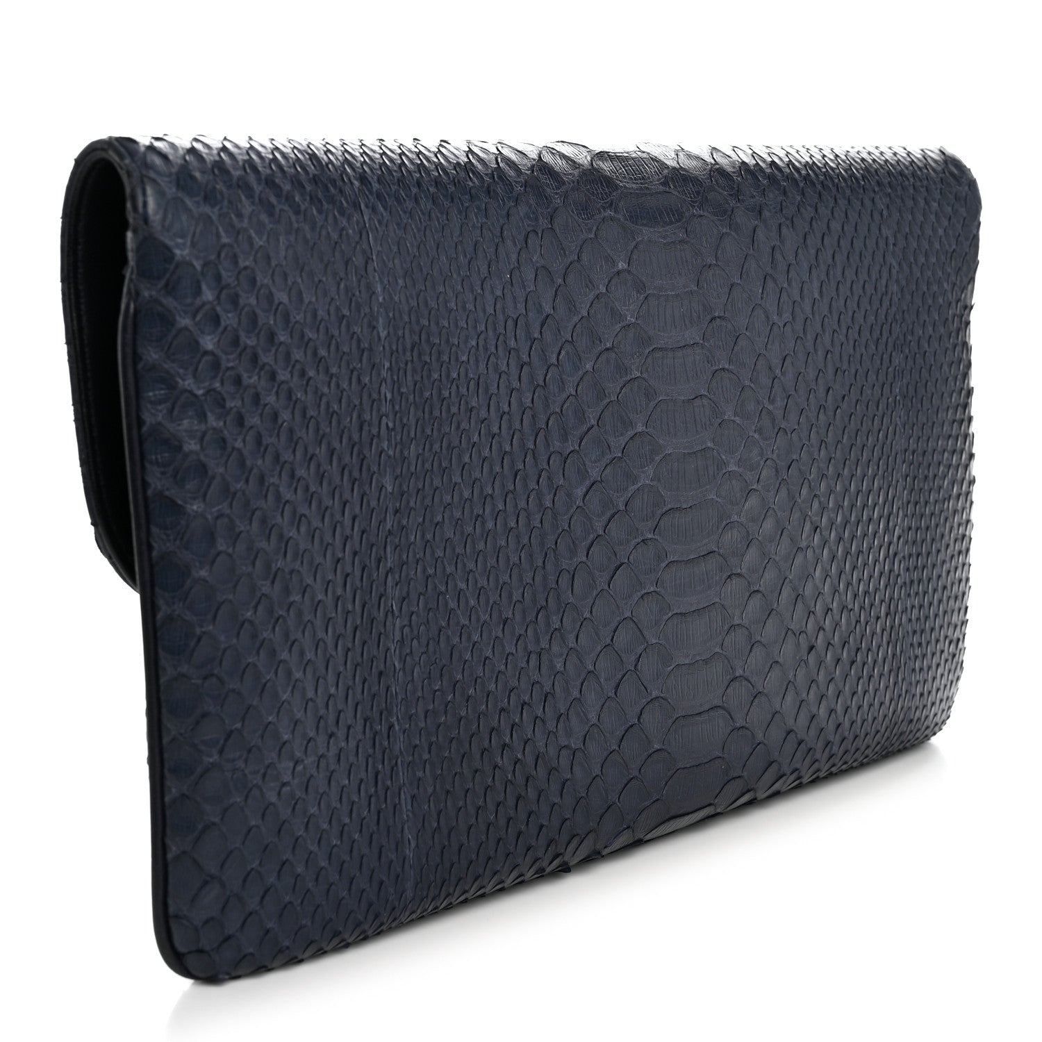 Chanel Snakeskin CC Unchained Clutch Navy 3 of 10