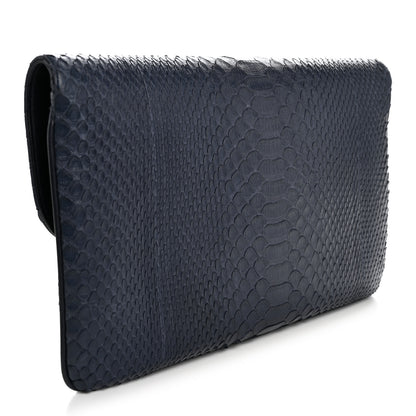 Chanel Snakeskin CC Unchained Clutch Navy 3 of 10