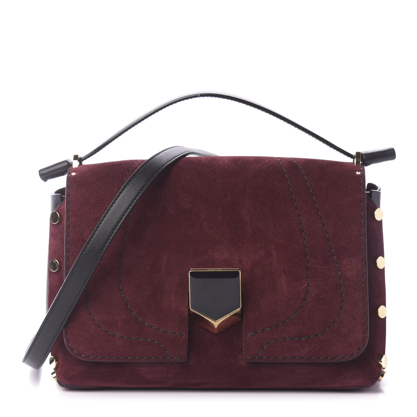 Suede Small Lockett Shoulder Bag Bordeaux