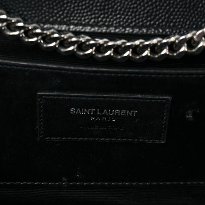 Saint Laurent Grain De Poudre Studded Medium Monogram Kate Satchel Black 7 of 8