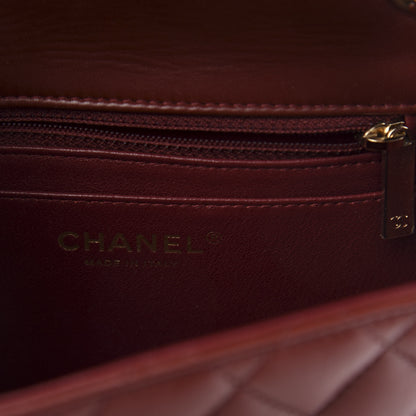 Chanel Lambskin Quilted Mini Square Flap Bordeaux 7 of 10