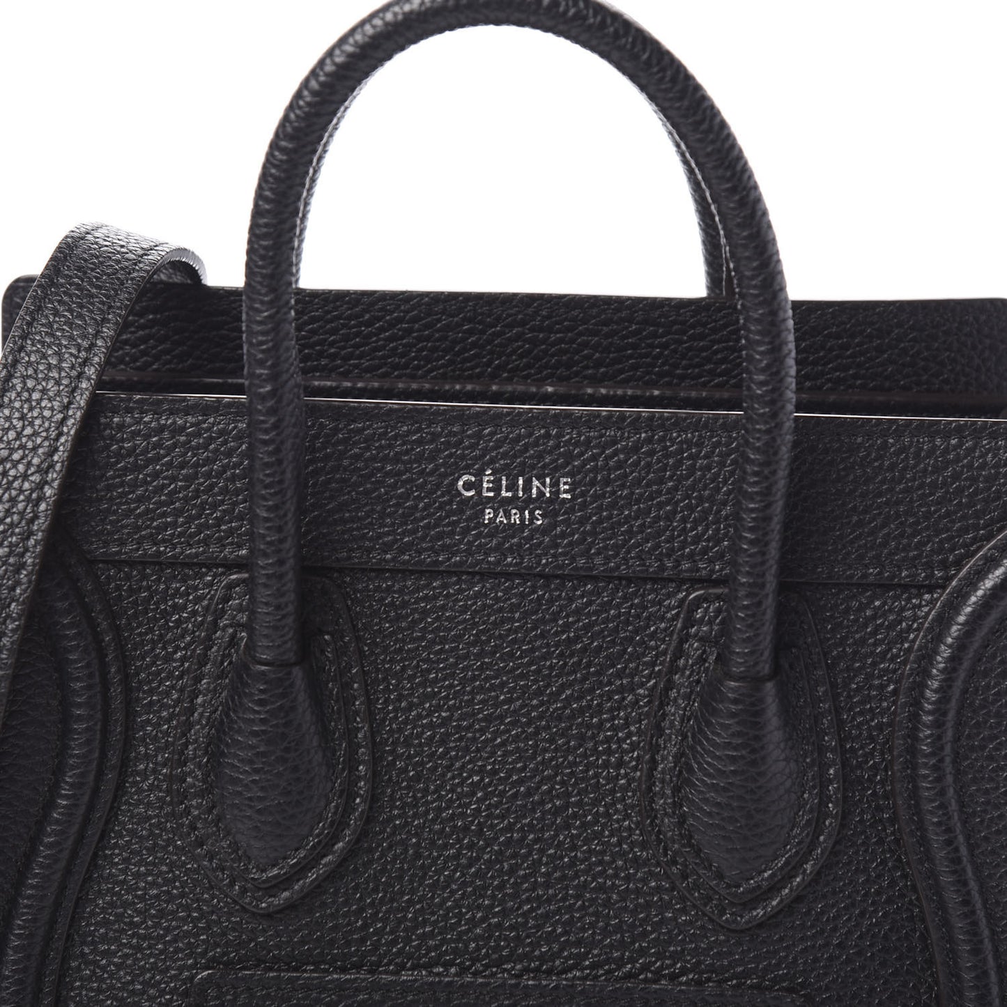 Drummed Calfskin Nano Luggage Black
