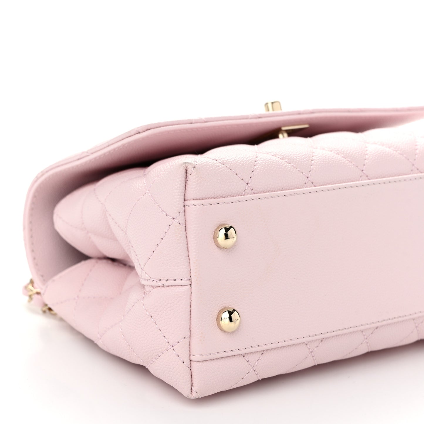 Caviar Quilted Mini Coco Handle Flap Light Pink
