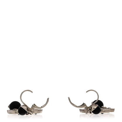 Chanel Ruthenium Bead CC Drop Earrings Black 3 of 4