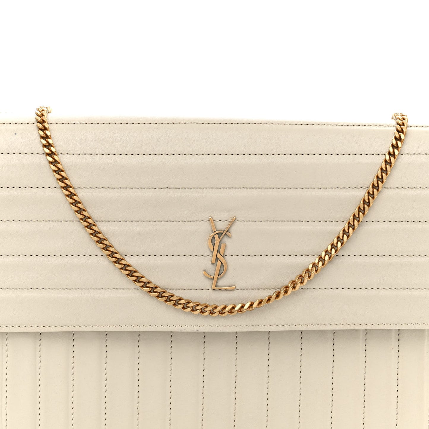 Calfskin Matelasse Victoire Chain Wallet Black