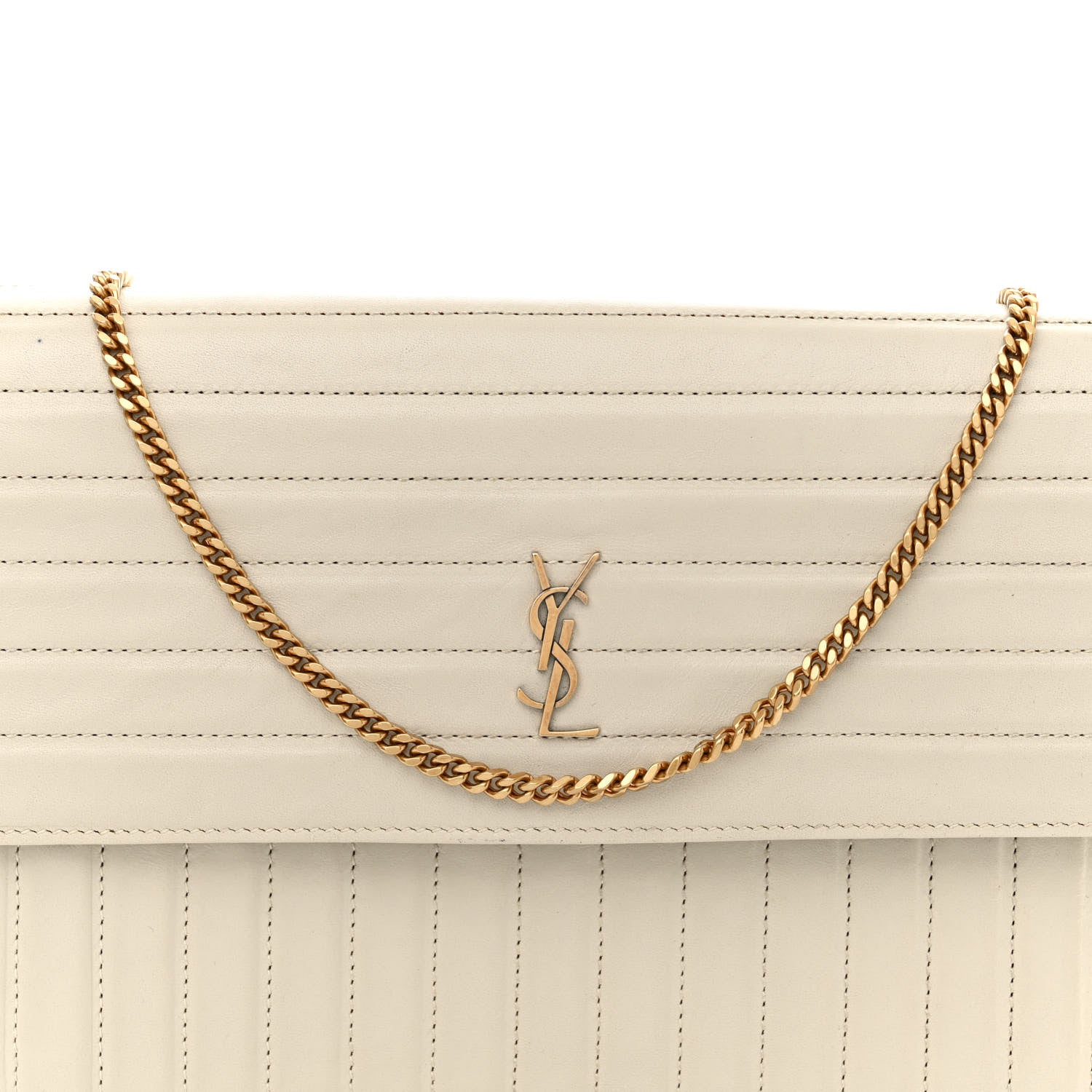 Saint Laurent Calfskin Matelasse Victoire Chain Wallet Black 8 of 21