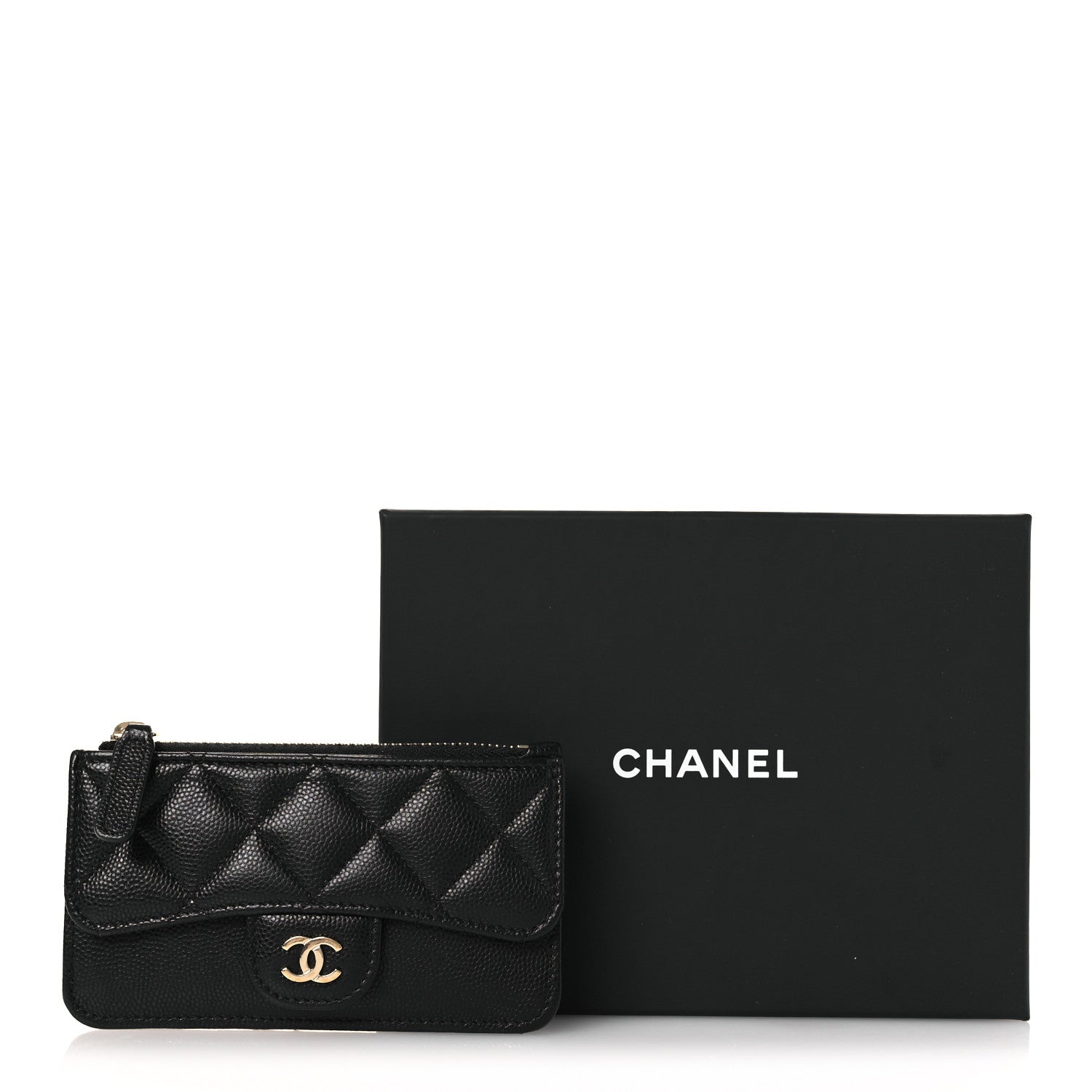 Chanel Caviar Quilted Flap Zip Card Holder Black 8 of 8