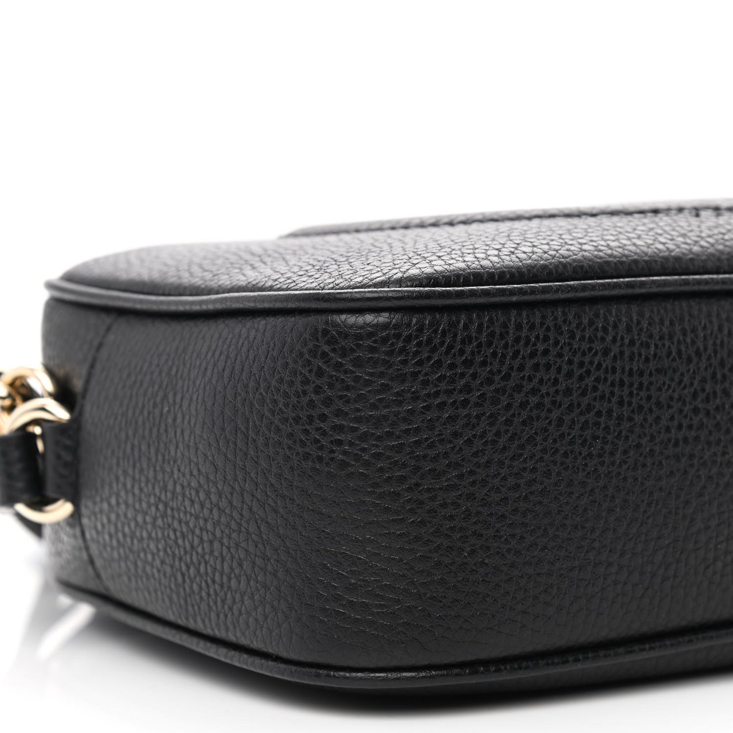 Pebbled Calfskin Small Soho Disco Bag Black