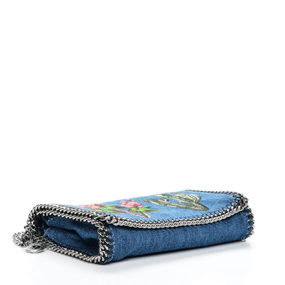 Stella McCartney Eco Denim Embroidered Falabella Crossbody Cerulean 4 of 7
