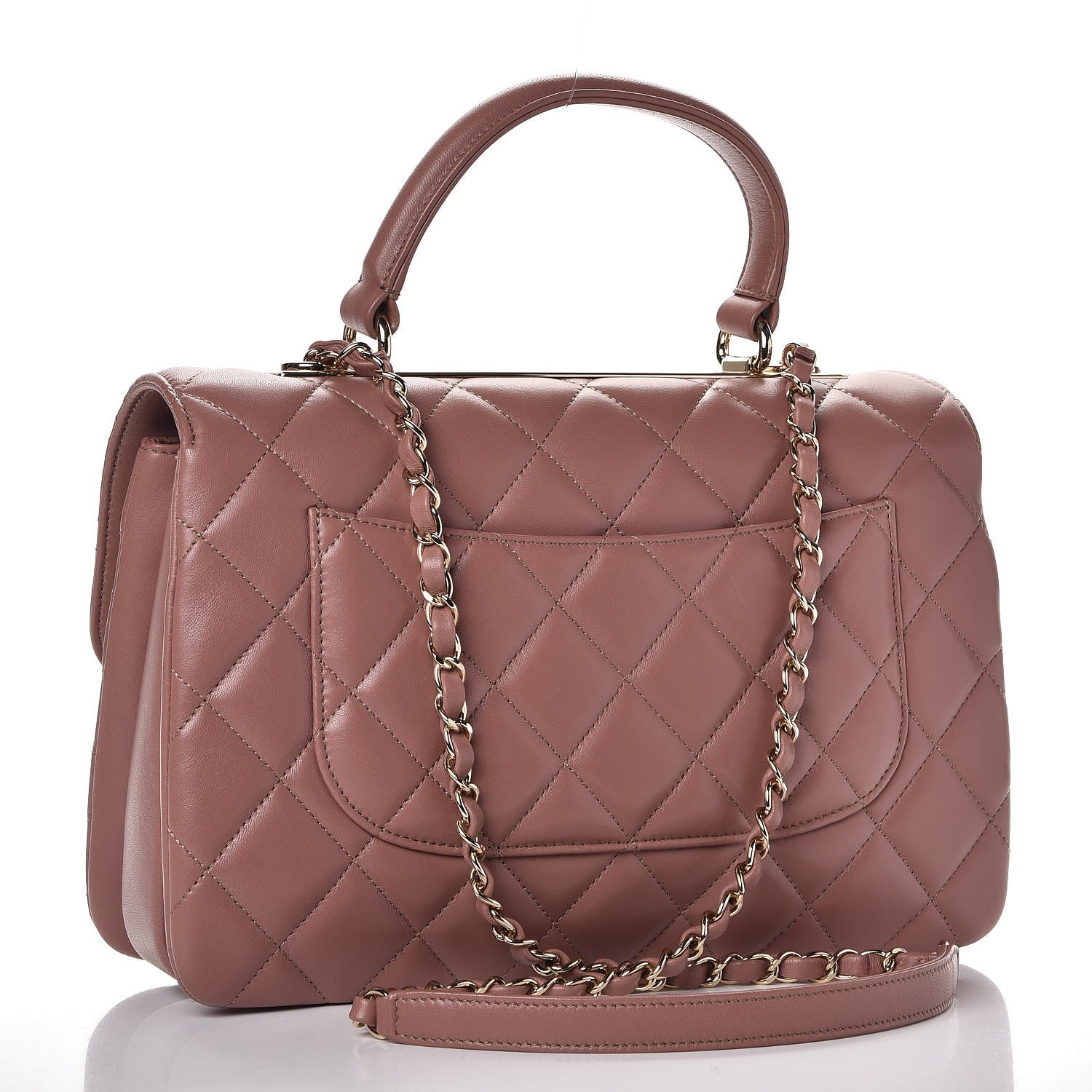Chanel Lambskin Quilted Medium Trendy CC Flap Dual Handle Bag Pink 3 of 9