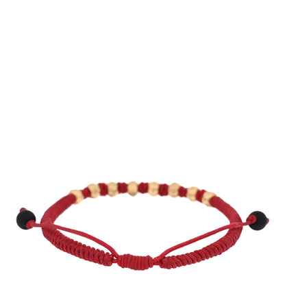 David Yurman 18K Yellow Gold Nylon Fortune Woven Bracelet Red 2 of 3