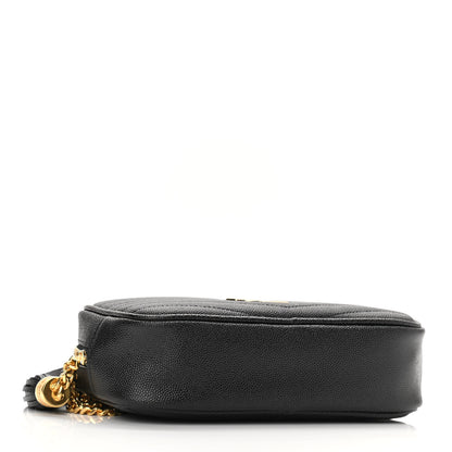Saint Laurent Grain De Poudre Matelasse Monogram Mini Lou Camera Bag Black 4 of 10