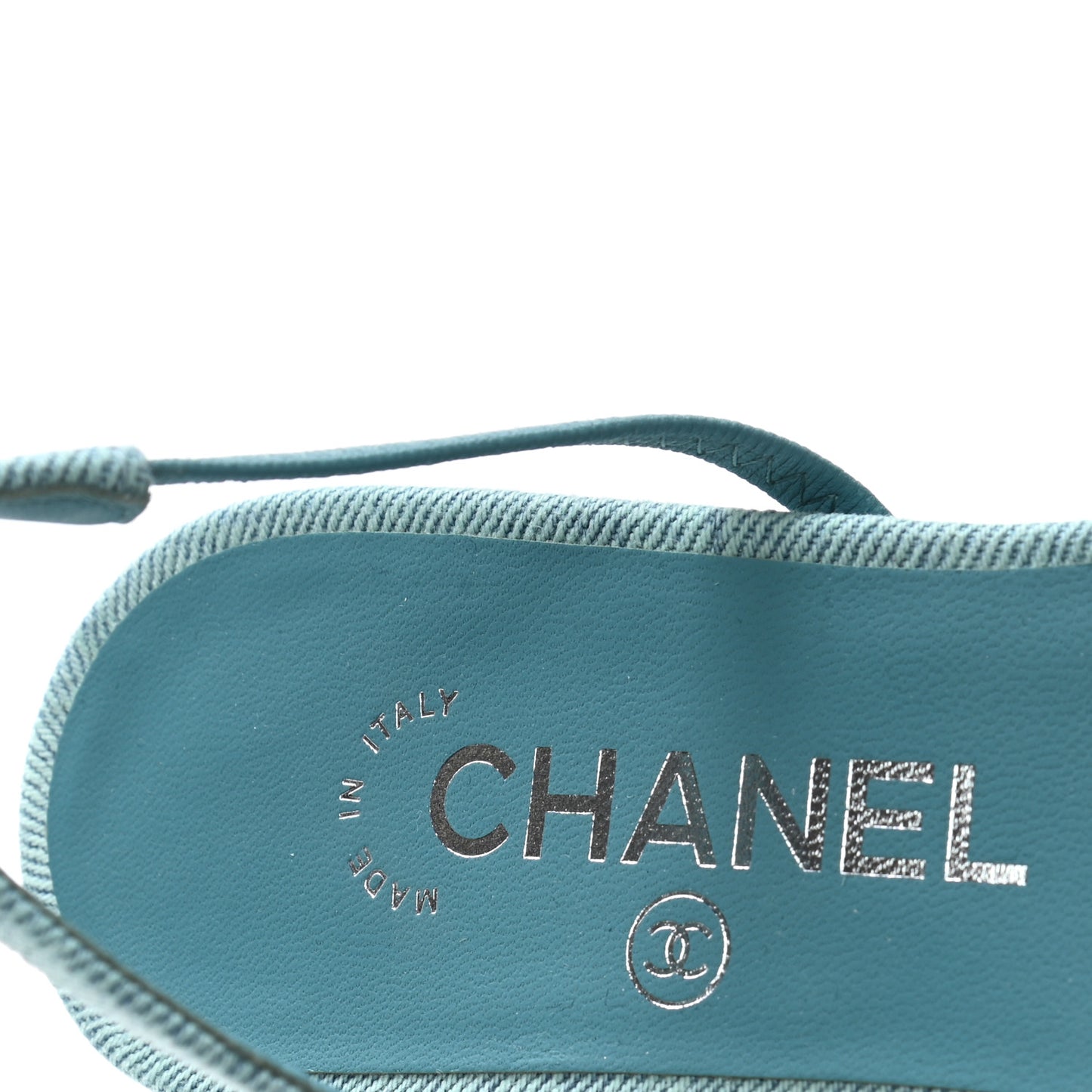 Denim Cap Toe CC Slingback Flats 37 Blue