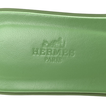 Hermes Epsom Oran Sandals 39 Vert Pomme 8 of 9