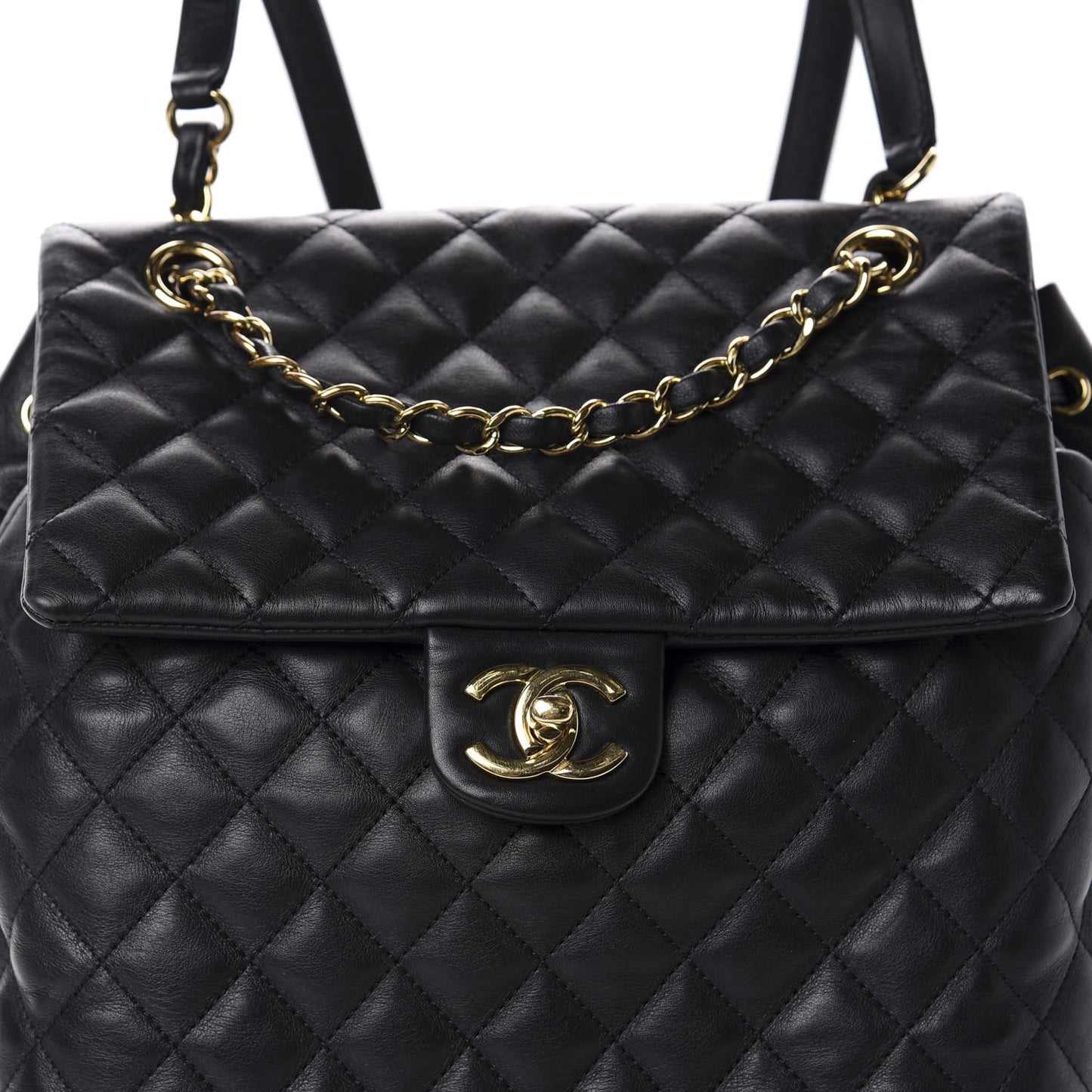 Lambskin Quilted Large Urban Spirit Backpack Black