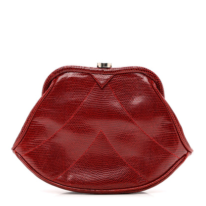 Chanel Lizard Timeless Clutch Red 1 of 7