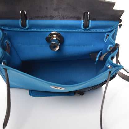 Hermes Vache Hunter Toile Herbag Zip 31 PM Bleu Zanzibar Bleu Indigo 11 of 16