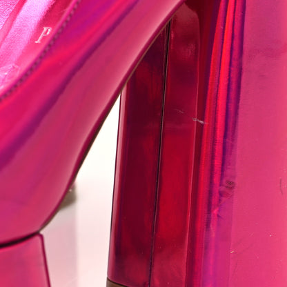 Christian Louboutin Metallic Patent Yazefir 130 Platform Sandals 39.5 Pink 10 of 11
