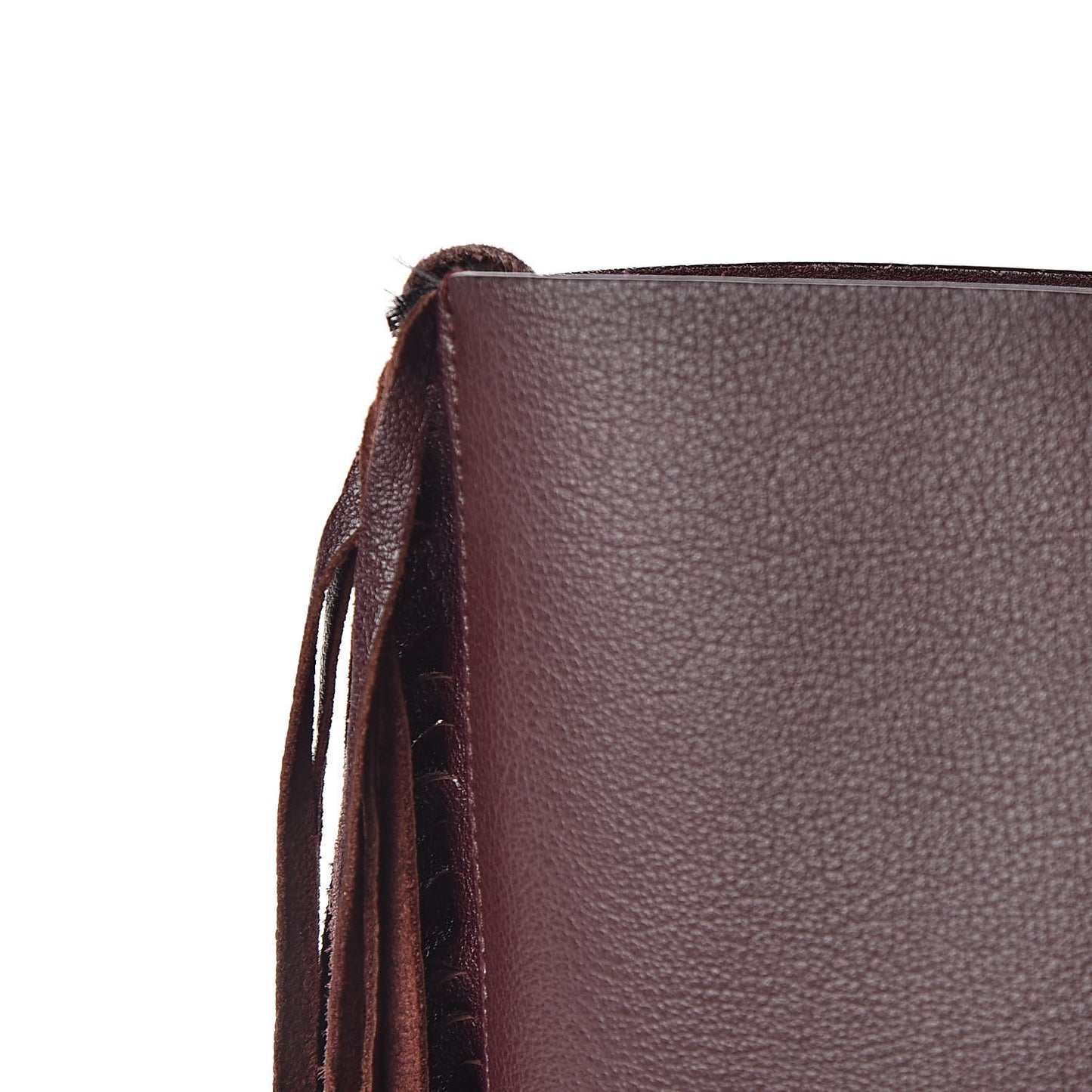 Calfskin Large Fringe Shopping Tote Amaranto