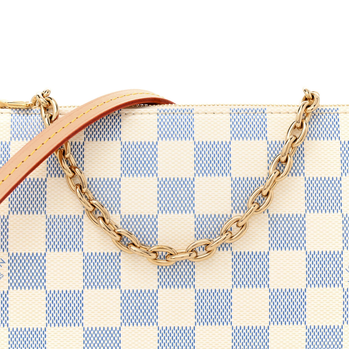 Damier Embossed Vernis Lexington Pouch Celeste Blue