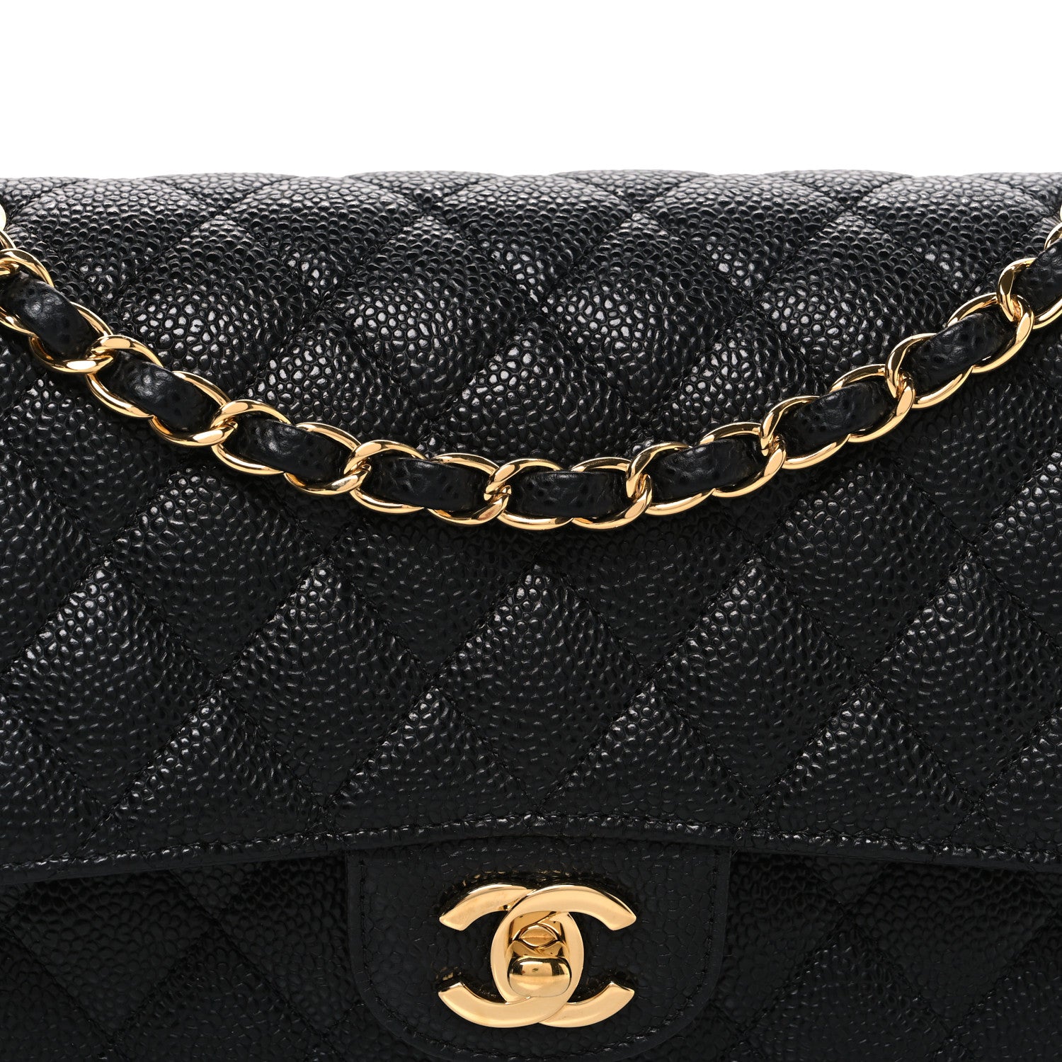 Chanel Caviar Quilted Medium Double Flap Black 7 of 9