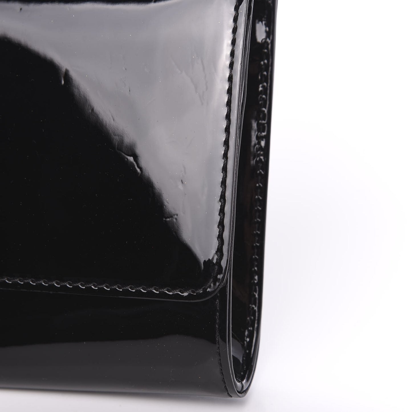Patent Louise Clutch Black