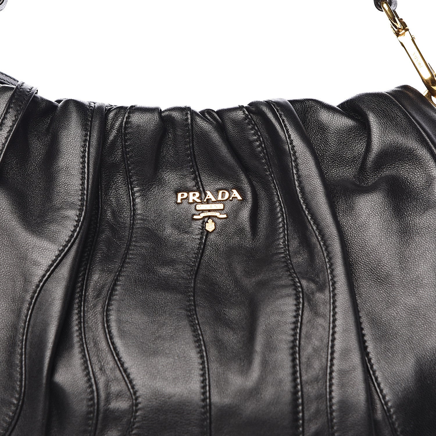 Prada Nappa Stripes Hobo Black 10 of 10