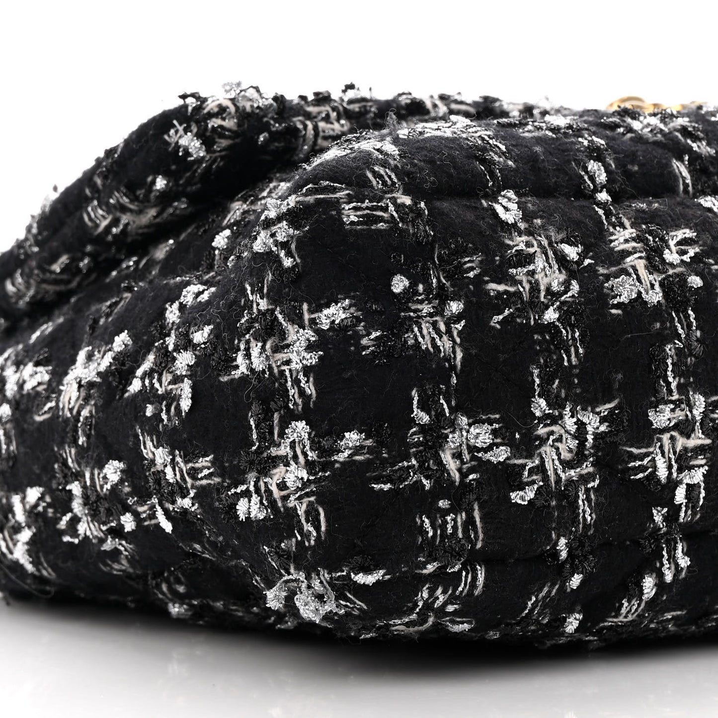 Tweed Quilted Large Chanel 19 Flap Black Silver Ecru